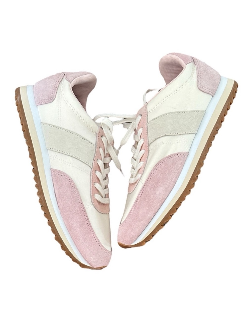 Nwot J. Crew Sneaker Shoes Trainers White Gray Pink Size 7